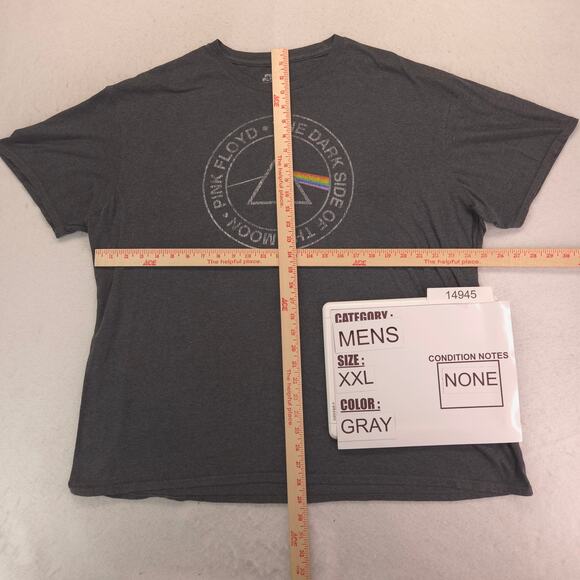 Pink Floyd Band Graphic Short Sleeve Crew Neck T Shirt Mens Size 2XL Gray - Picture 5 of 9